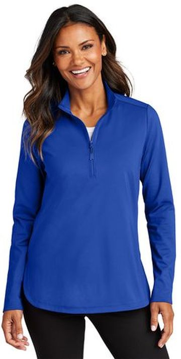 Port Authority Ladies C-FREE Double Knit 7.7-ounce, 89% recycled poly/11% spandex interlock knit 1/4 Zip Pullover Jacket